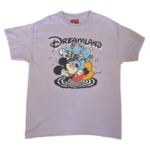 Teen Hearts Lilac Light Purple Dreamland Mickey Mouse Skeleton T Shirt Large